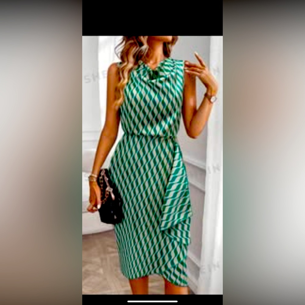 Drape Dress Green